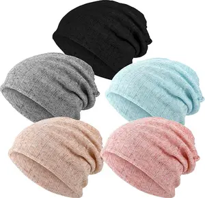 3/5 Pack High Elasticity Silk Cotton Cap Soft Jersey Bonnet Base Cap Hat Beauty & Personal Care