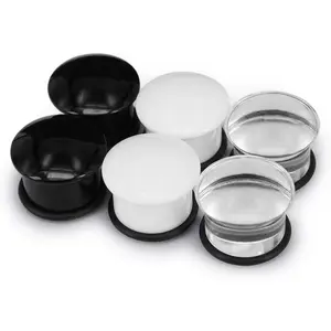 Set of 3 Pairs Single Flare  Ear Plugs Tunnel Expander  Ear Gauges with O-Ring
