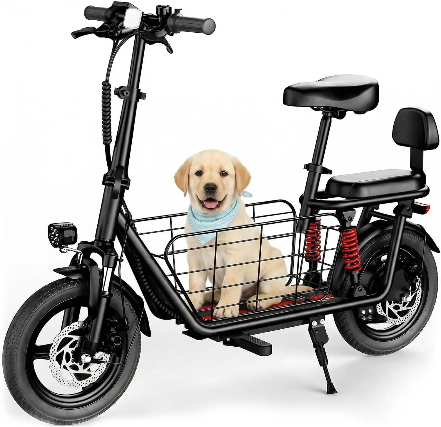 Adults Electric Scooter with Seat and Cargo Basket, 25 Mile Range, 20MPH | Dual Suspension, Cruise Control, 850W Peak Motor, Key Start, 3 Speed Modes, 14" Tire, Adjustable Height, UL2272 Certified