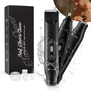 Men's Intimate Area Trimmer, Nose Hair Trimmer, Dual-Head Waterproof Spherical Pubic Hair Shaver (Unisex), Replaceable Ceramic Blade, Wet & Dry Body Shaver, Comfortable Gift for Husband's Birthday/Halloween/Christmas