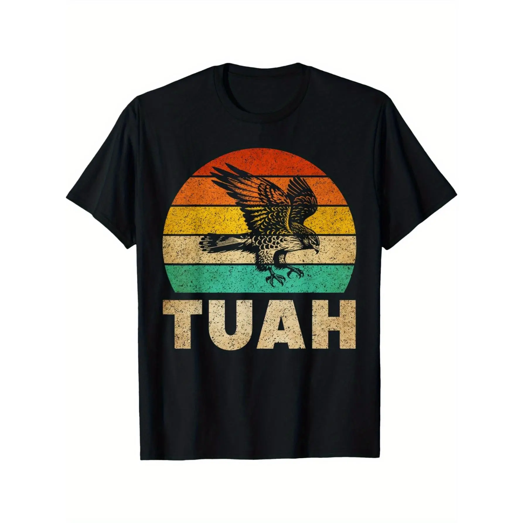 Men's & Women's 'Vintage Hawk Tuah' Cotton Blend T-Shirt - All Seasons, Hawk Graphic, Humorous Print, Machine Washable Adult Gag Meme Tee, Unisex Gift