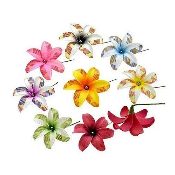 Tribal Print Tiare with Pearl Hair Stick