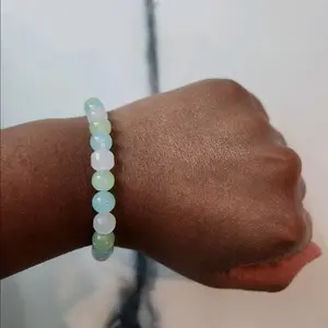 Minty Blue Glass Bead Bracelet