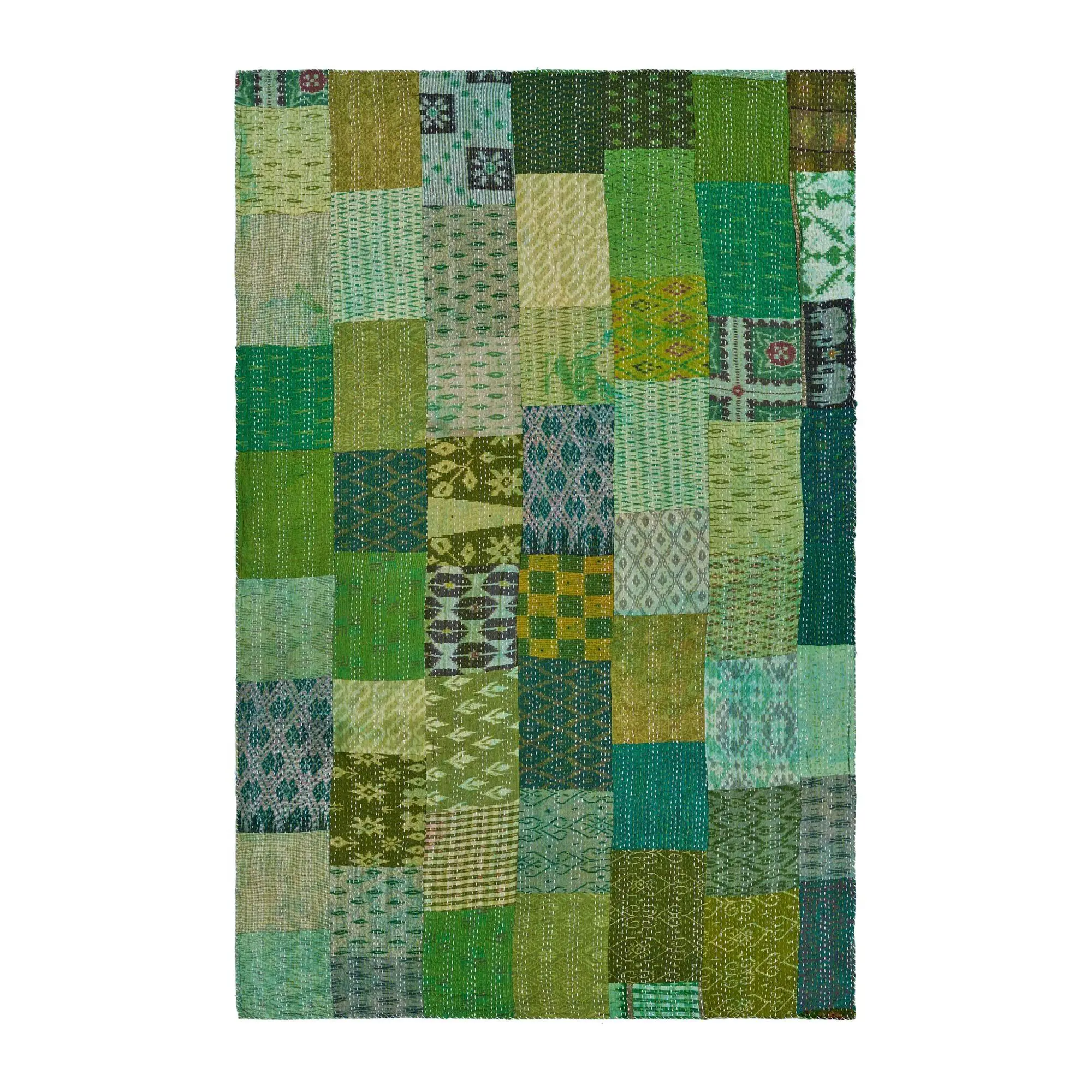 Ox Bay Peacock Kantha Throw Blanket