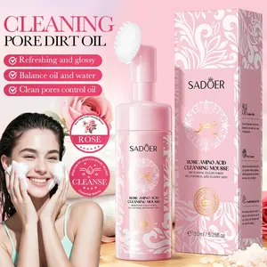 Rose Amino Acid Cleansing Mousse 150ML, Dense and Fine Foam, Deep Pore Cleaning, Oil Control Moisturizing, Suitable for Daily Morning and Night Use