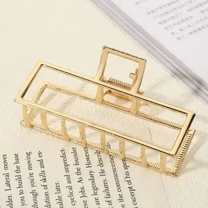 Shark Clip Hair Organizer, Simple Style Rectangular Metal Claw Clip, Non-Slip Teeth Design, Strong Hold, Suitable for Medium Long Hair