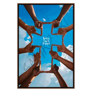 Faith Over Fear - Smard Black Wall Art Print/ Canvas for Home /Office Decor