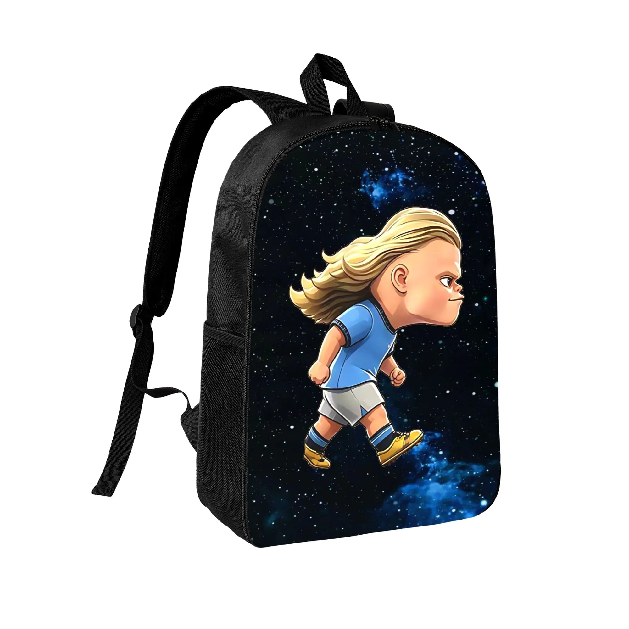 Haaland Cartoon Backpack for School 17" Large Capacity Lightweight Bookbag for Students Cartoon School Bag