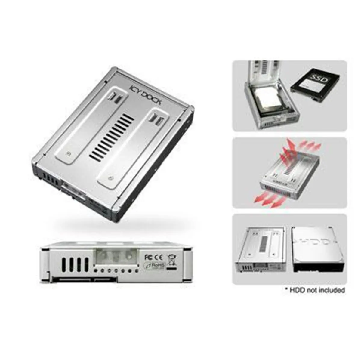 212 MAIN Metal SATA Interface Converter, 2.5-Inch to 3.5-Inch Hard Drive/SSD Compatibility Solution for SATA HDs and SSDs