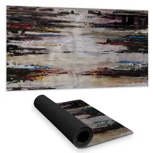 360 stand Abstract Runny Paint Desk Mat Mousepad, 16x32 in, Rubber Backing, Modern Decor for Bedroom Home Use