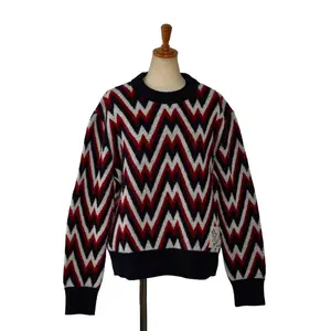 Pre-owned MONCLER Wool Small Leather Goods Tricolore Knit