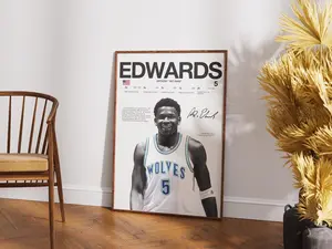 Anthny Edwads Poster, Wall Print, Basketball Poster Print, Sports Decor, Minnesota Poster, NBA Gift (Frame Not Included)
