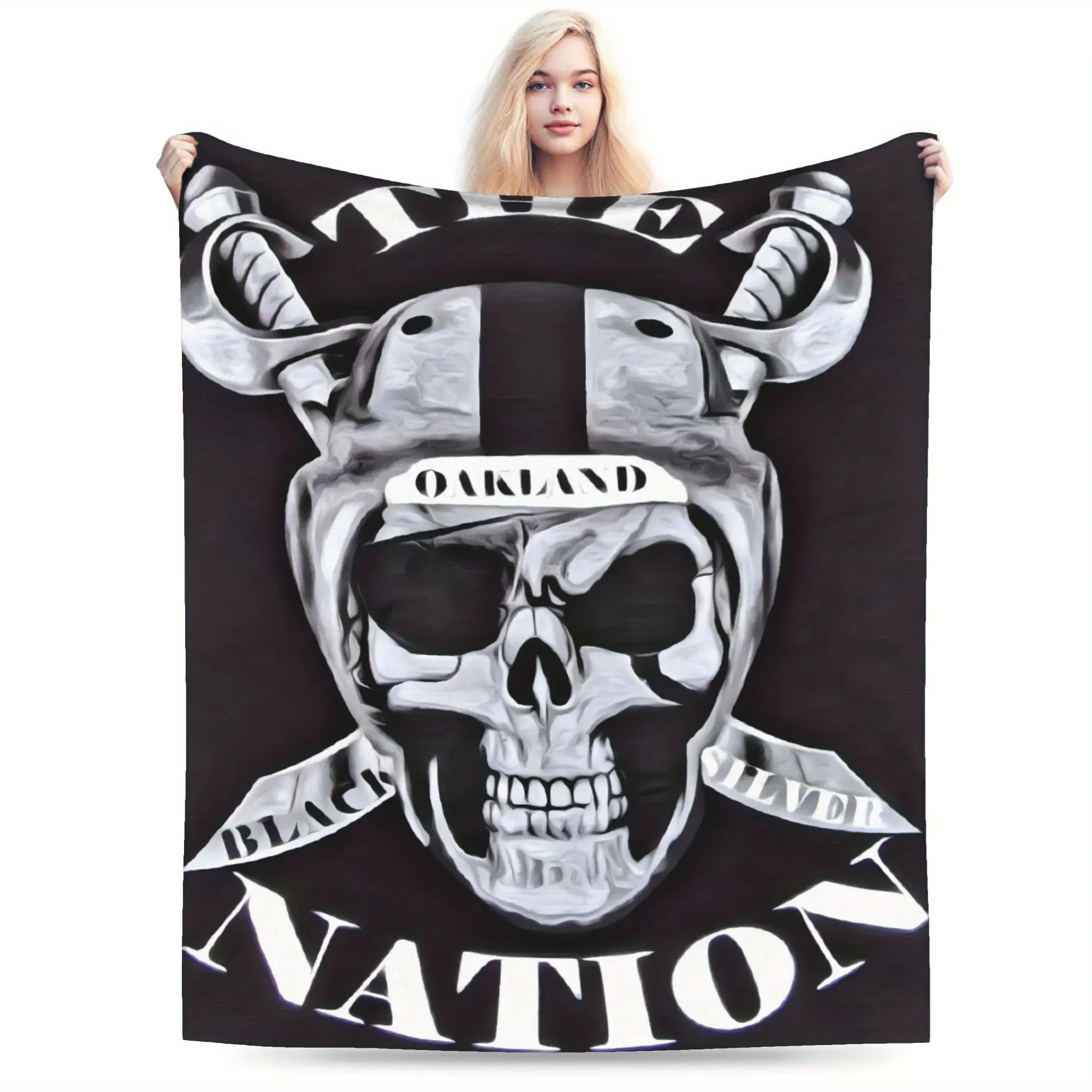 Raiders horror themed printed plush blanket, soft, warm and lightweight, suitable for sofa, bed and travel - the ideal gift for all seasons