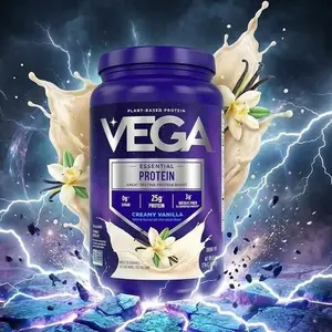 Original Essential Protein 25g Plant Based Protein Creamy Vanilla Vegan Non-GMO Dairy Free Gluten Free Smoothie and Shake Ready 20 Servings 32.5oz Clean Nutrition Mix Packaging May Vary