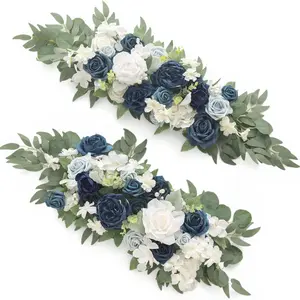 2 Pcs/ Set Artificial Wedding Arch Floral Arrangements for Wedding Ceremony Backdrop Reception Table Decoration Box Decorative