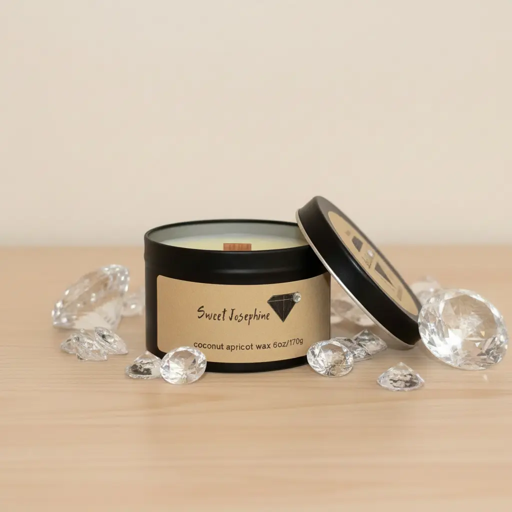 Sweet Josephine Diamond Candle - 6oz Black Tin