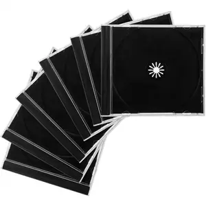 6 PCS Standard Single Clear CD Jewel Case, 10 mm Slim CD Storage Box with Assembled Black Tray, Durable Plastic CD DVD Cover for Protection Replacement, Ca