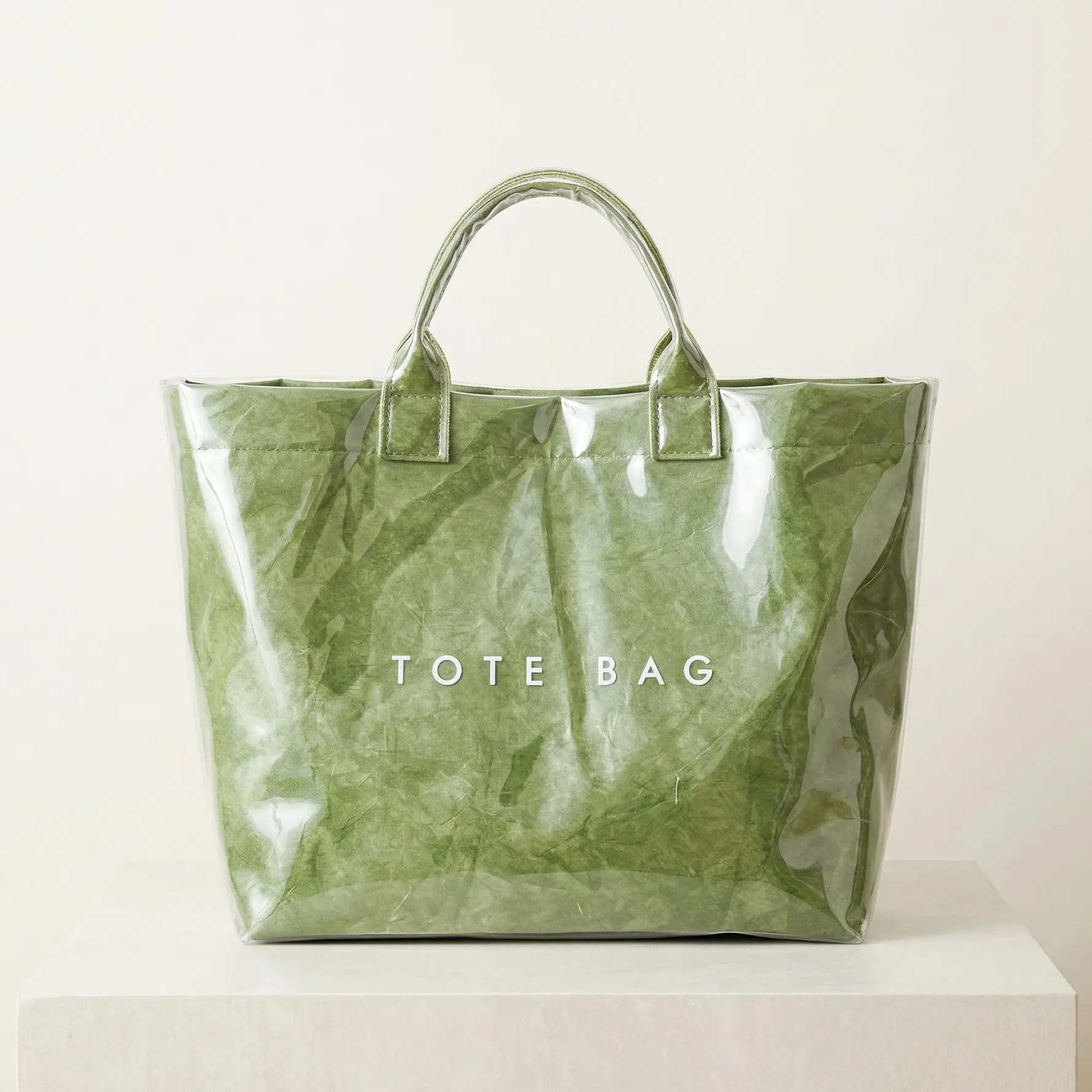 Crinkled Glossy PVC Tote Bag for Women, Large Capacity Waterproof Shoulder Bag for Beach, Shopping, and Daily Use, Handbags For Women, Daily Use Bags