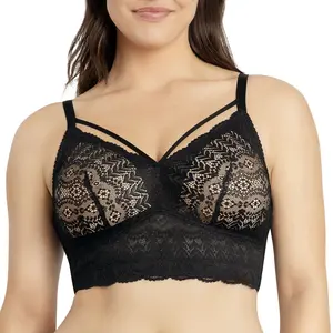 PARFAIT Mia Lace P5951 Womenswear Full Busted Sexy Removable and Lightly Foam Padded Longline Lace Wire-free Comfortable Everyday Bralette Bra Fabric Nylon