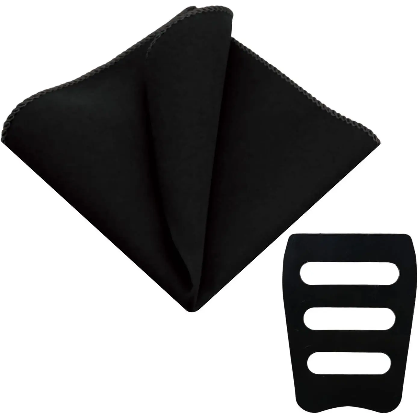 Men's Solid Color Suit Handkerchiefs with Holder, Classic Formal Fashion Accessories for Suits, Tuxedos & Proms, Wedding Suit