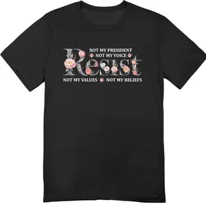 Womens Anti-Trump T-Shirt – Resist Tee Newest, Liberal Democrat President Shirt Multi Colors
