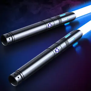 Light Saber, Dueling Lightsaber 2 Pack, 12Color RGB Lightsabers with Metal Hilt, 4 Sound Fonts, FX Double-bladed Light Sabers for Kids Adults Birthday Xmas Gift, Halloween Cosplay, Black S8