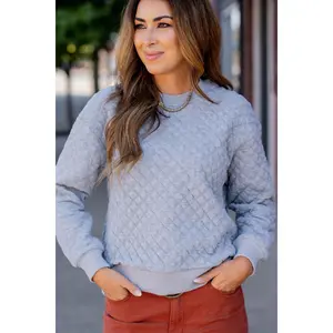 Quilted Crewneck Sweatshirt