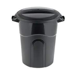 20 Gallon Heavy Duty Plastic Garbage Can with Included Lid Black Durable and Sturdy for Home and Office Use