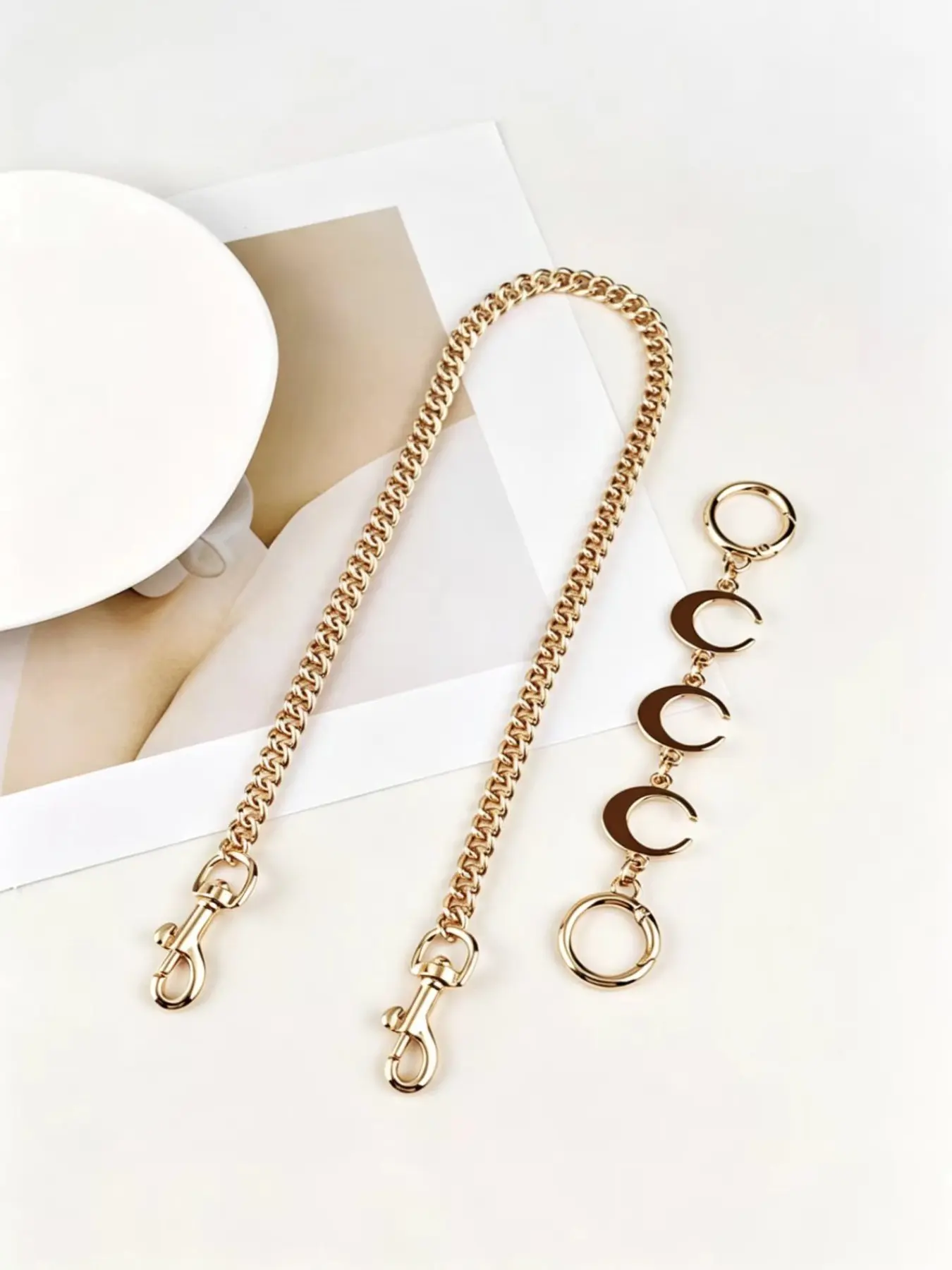 Moon Bag Chain + Metal Bag Strap, Casual Plain Design, All-Season Accessory, Shoulder Strap Replacement, DIY Bag Modification Kit, Purse Accessories, Handbag Accessory, Chain For Purse, Accessories For Bags