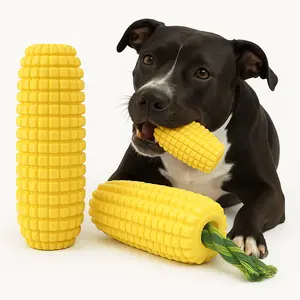 Squeaky Corn Rope Dog Toy