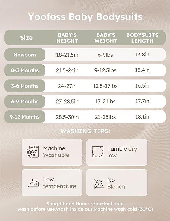 Yoofoss Baby Bodysuits 100% Organic Cotton Baby Onesie  Baby Boys Girls Clothes Soft Newborn Infant Romper