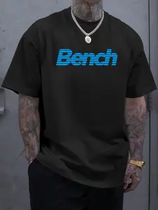 Men's Breathable Casual Outdoor Street Round Neck Short Sleeve T-Shirt, Fitted H-Type Summer Top, Moderate Fabric Thickness