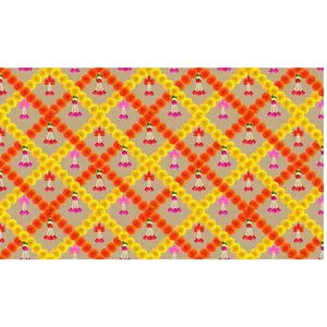 Traditional Indian Backdrop Banner  for Diwali, Wedding, Seemantham Ceremony, Housewarming - 5 x 8 Feet Fabric Backdrop (1018)