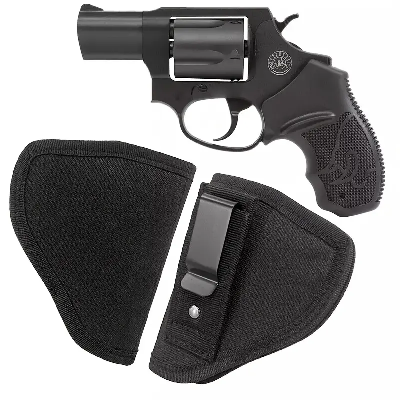 Black IWB Tuckable Universal Gun Holster for Concealed Carry, Fits 38 J Frames, LCR Airweight, Bodyguard, Charter Arms, Rossi, Taurus 2" Snub Nose Revolvers (Hunting & Outdoor Gear), Universal Holster