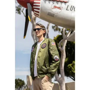 Adult MA-1 Flight Jacket – Sage Green Fabric Menswear Casual Coats