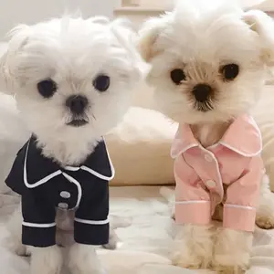 Dog clothes pink Pajamas Pet Dog Silk Pajamas, Two-legged Sleepwear Shirt, Soft and Smooth Pajama for Dogs