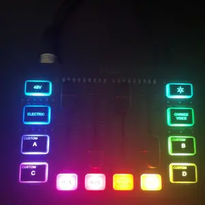 FIFINE SC3 Gaming Audio Mixer with XLR Cable Bundle, Streaming RGB PC Mixer with Microphone Cable, XLR Interface, Volume Faders, Mute Button, Computer Mic for Recording/Podcast/Vocal/Game Voice