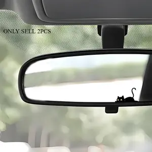 2PCS Lying Long-Tailed Cat Car Decals｜High-Quality Weatherproof Durable Easy to Apply No Residue｜Universal for Cars Motorcycles E-Bikes Laptops Creative Decor Stickers Car Decorative Sticker