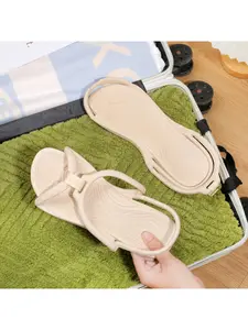 New Style One-piece Design Foldable Sandals, Suitable for Business Trips, Hotels, Tourism, Home Use Slippers, Fashionable Beach Sandals, and One-word Slippers