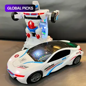 Automatic Deformation Robot Car Toy, 1 Count Transforming Car Toy, Automatic Universal Avoid Obstacles Car Toy with Lights & Music, Birthday Gift, Boys & Men Gifts #GLOBAL PICKS