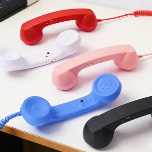 Retro Phone Handset 2026 New Type-C Wired Plug-in Handheld Cell Phone Receiver with Microphone for Video Conferences Calls Meetings