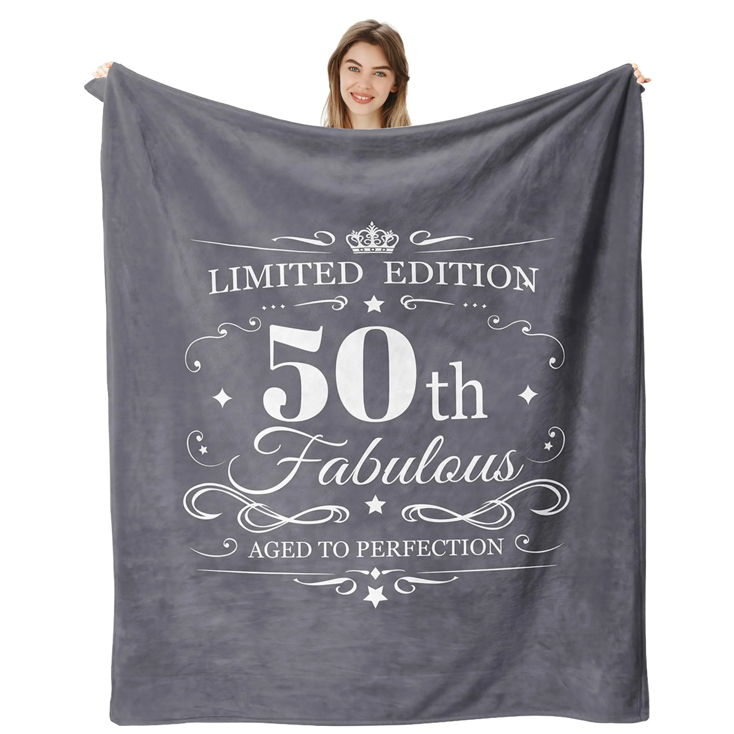 1PC 50th birthday gift blanket for her, 50th birthday gifts for women, happy 50th birthday gifts for women, 50th birthday gift ideas for mom or grandma, 50th birthday gifts, Cozy Throw Blanket