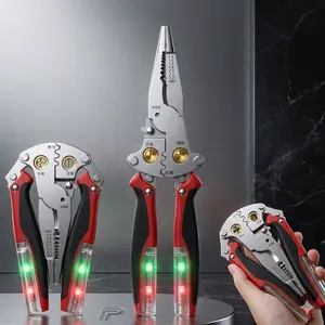 16-in-1 Multifunction Wire Stripper & Cutter with Voltage Tester, Heavy Duty Electrician Tool with 2 Detachable Test Pens for Wire Stripping, Cutting & Crimping