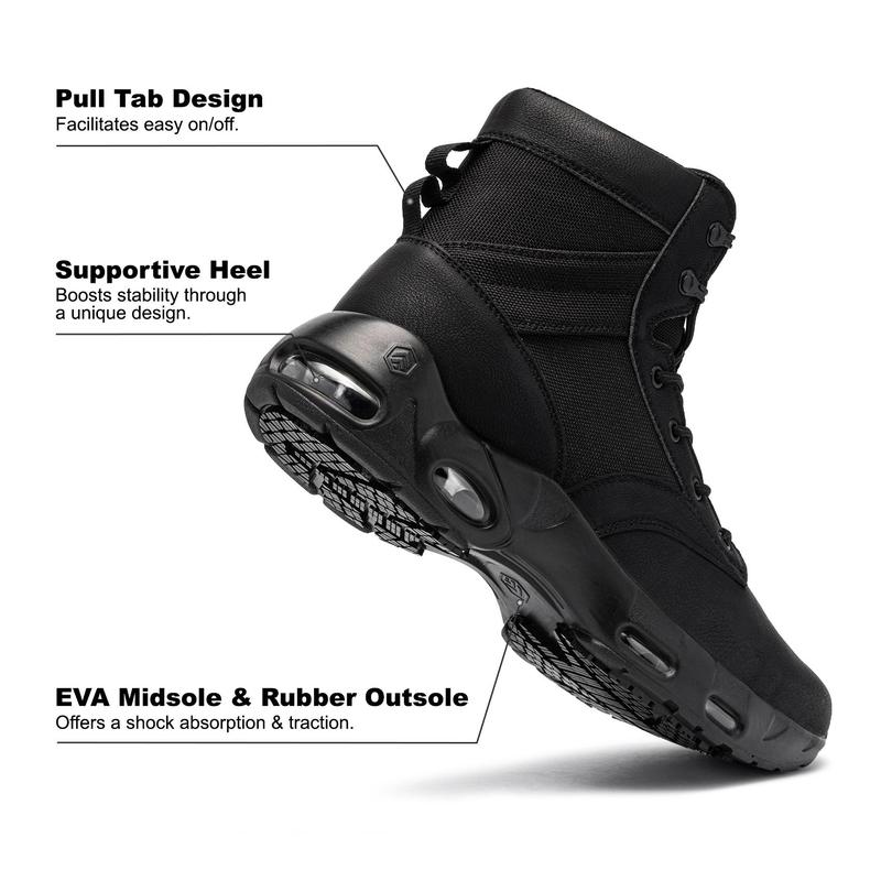 Zipper Men's Work Boots | Waterproof Slip-proof Cold-resistant | Air-cushioned Soft Sole | Durable Stain-resistant | All-day Comfort for Standing & Hiking | All-season Wear