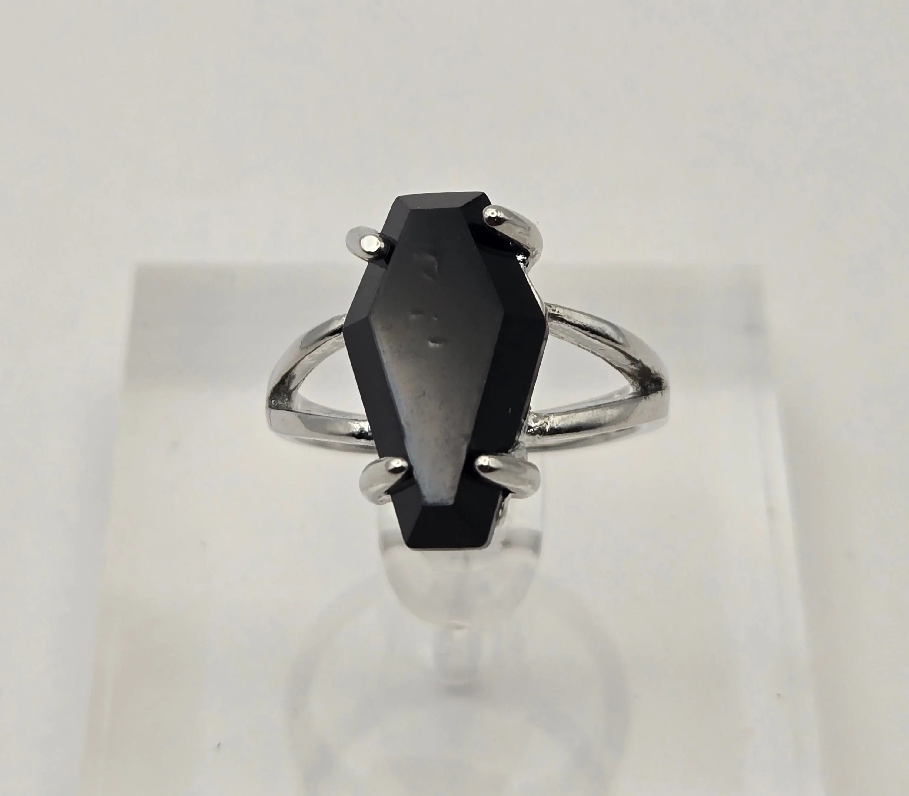 Black Gem Coffin  Ring