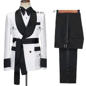Long-sleeves 2023 New Men's Suits Paisley Tuxedo For Wedding Double Breasted White,  Black, Cotton, Casual tracksuit hoodie