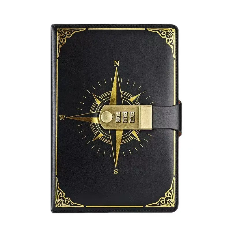 Single Vintage Password Lock Notebook Diary, Changeable Password, Retro Style, Ideal for Notes and Secrets, Durable Design, Hardcover Journal Notebook, Diary with Lock