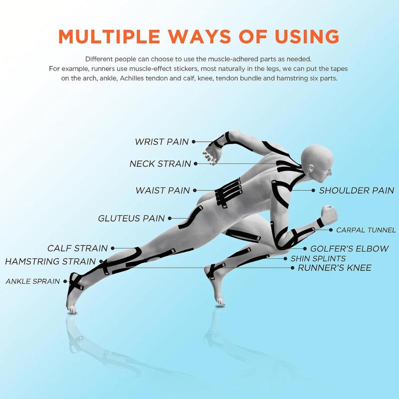 OK TAPE PRO Original Kinesiology Tape Pre-Cut Strips, Latex Free Elastic Athletic Tape Roll, 2in×16ft 2Rolls,Pink+White