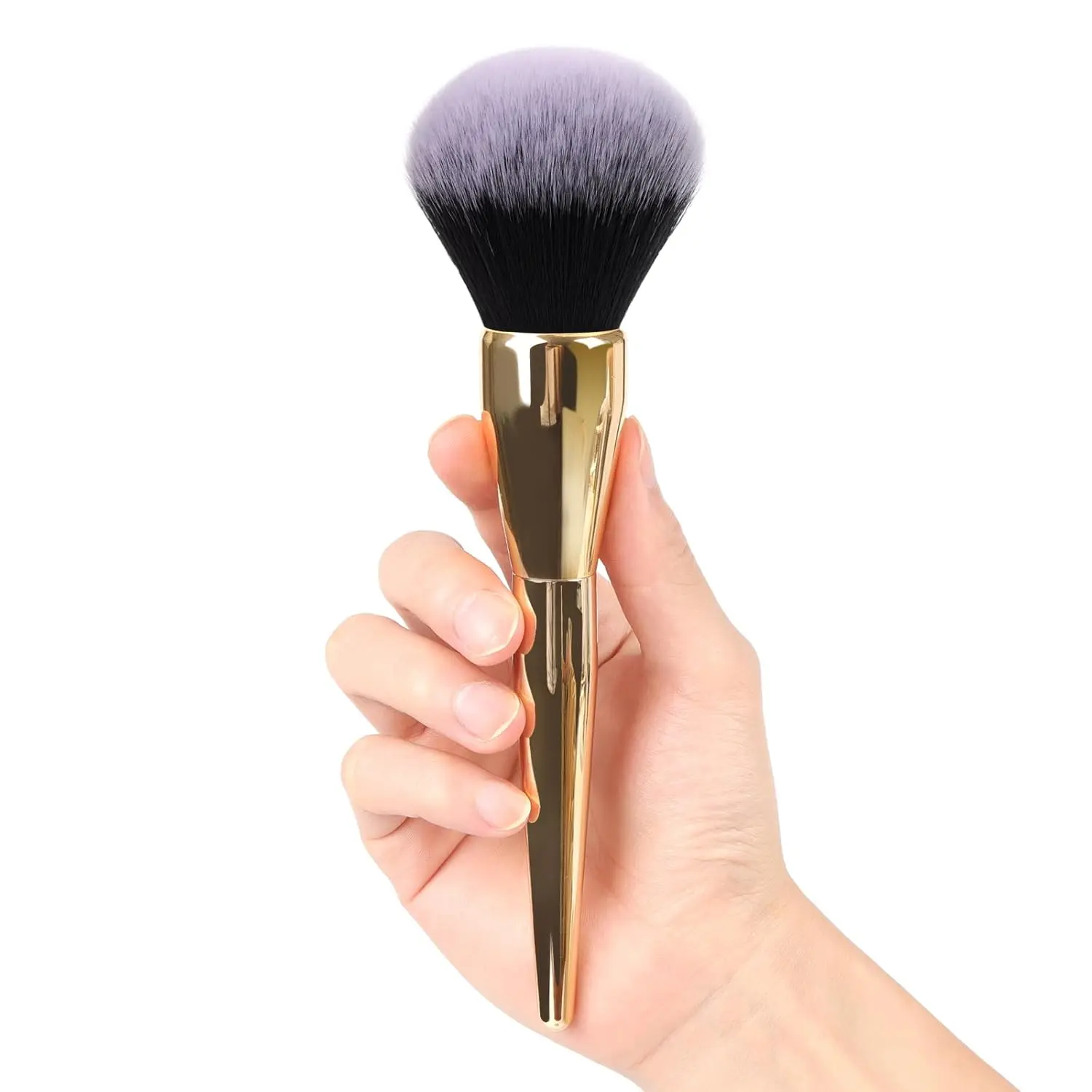 Powder Brush, Large Powder Brush Flat Arched Premium Durable Kabuki Makeup Brush Perfect For Blending Liquid,Cream and Flawless Powder,Buffing, Blending,Concealer (Gold Black)