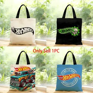 Hot Wheels toy classic fun racing Storage Bags Canvas Bags Series Print Bag Lightweight Shoulder High Appearance Large Capacity Minimalist  Soft Fabric Bag Shopping Bags